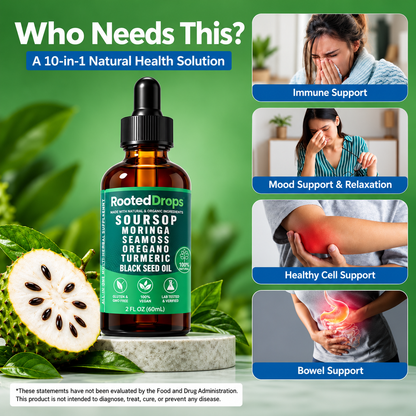 RootedDrops™ 10-in-1 Herbal Liquid Drops